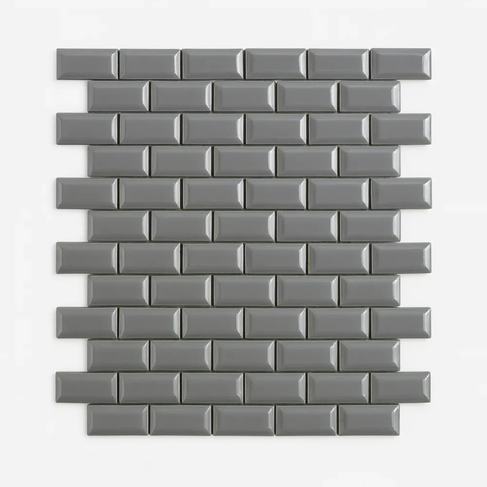 Mosaico Cerámica Biselada Gris Mate 30x30 Sensodeco