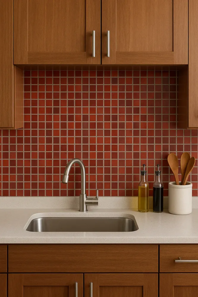 Mosaico Malla Vidrio Belize Rojo 30x30 Sensodeco
