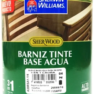 BARNIZ BASE AGUA PARA MADERA 3 EN 1 CAOBA SHERWIN WILLIAMS