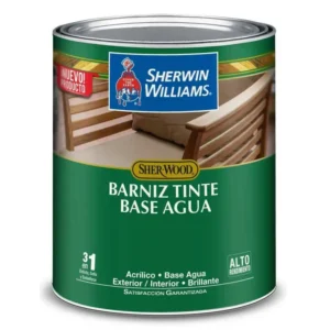 BARNIZ BASE AGUA PARA MADERA 3 EN 1 NOGAL ROJIZO SHERWIN WILLIAMS