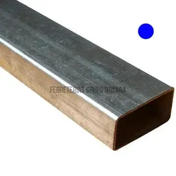 TUBO RECTANGULAR INDUSTRIAL HIERRO GALVANIZADO 1" X 2" ( 25 X 50 X 1.20 mm ) 6 m SHOPPER