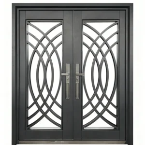 Puerta Doble de Seguridad Multipunto con Vidrio | Aleación de Zinc | 1.80 x 2.15 m | Diseño Moderno Sirena Electronics S.A.