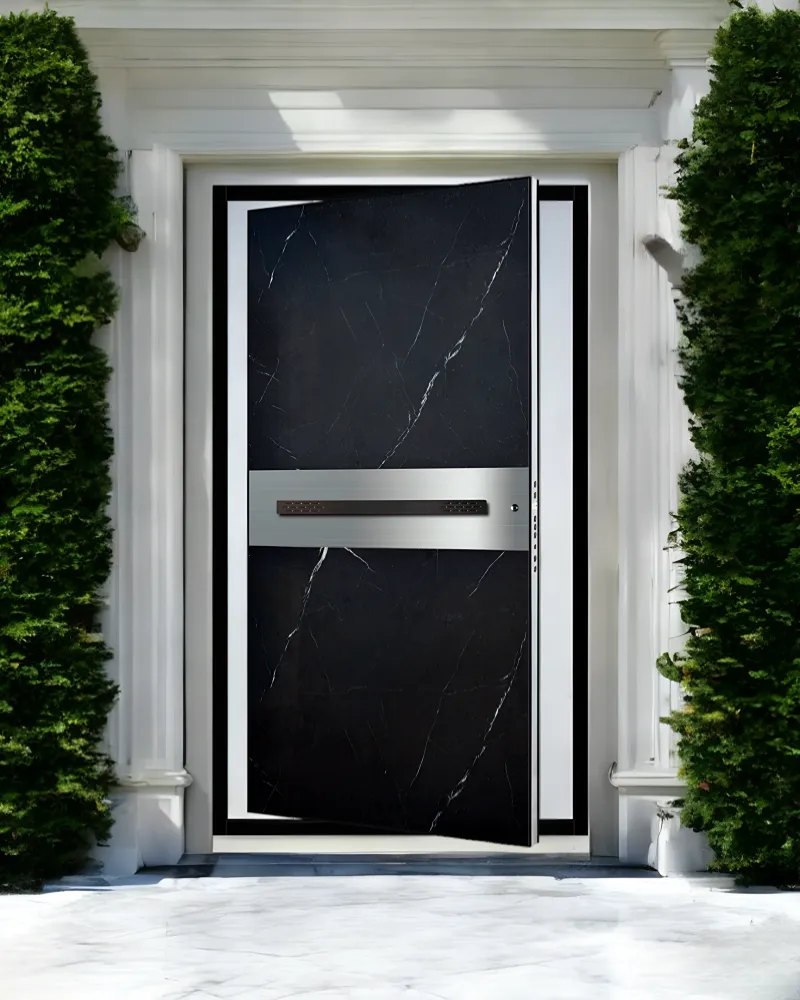 PUERTA DE PIVOTE - 1200*2200*90MM - PANEL MÁRMOL NEGRO - IZQUIERDA Sirena Electronics S.A.
