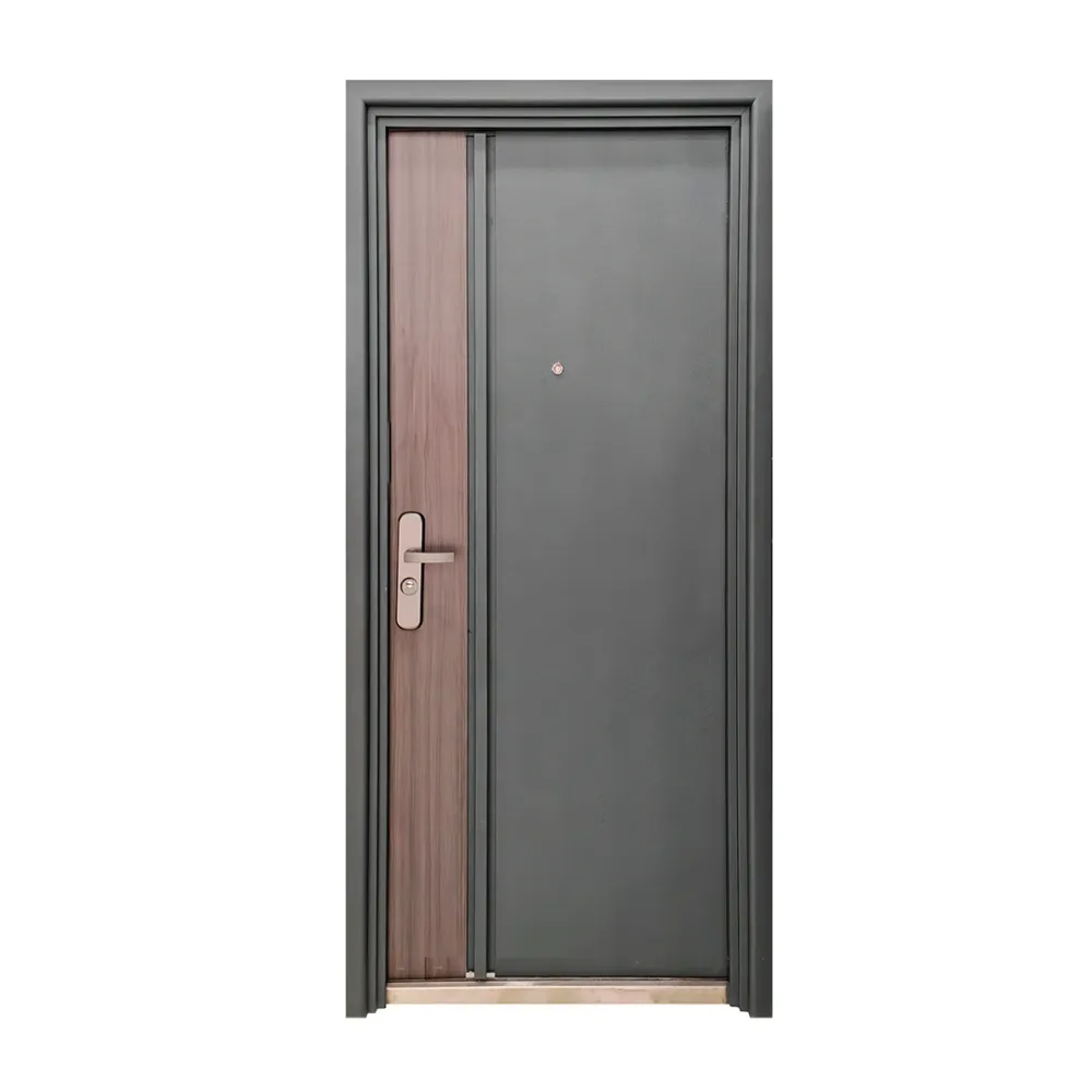 PUERTA DE SEGURIDAD MULTIPUNTOS - 97CM X 213CM X 7CM - GRIS / MADERA Sirena Electronics S.A.