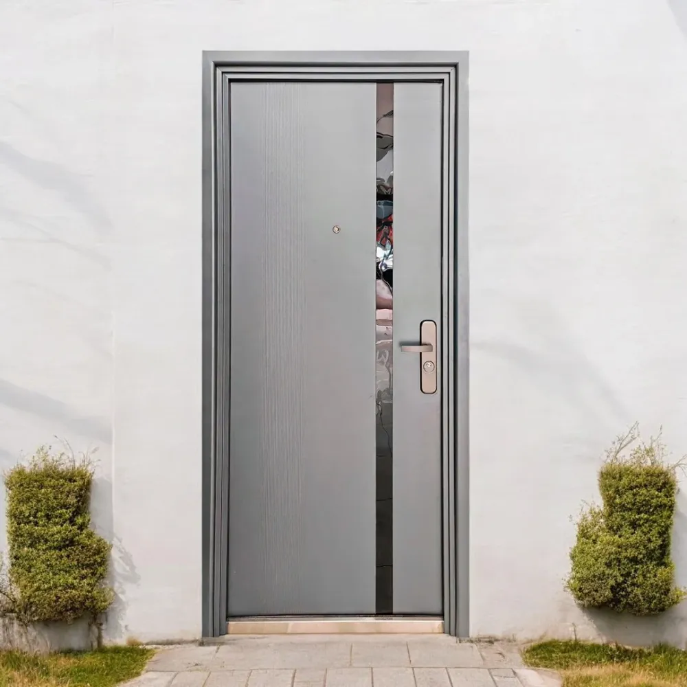 PUERTA DE SEGURIDAD MULTIPUNTOS - 97CM X 213CM X 7CM - GRIS / ESPEJO Sirena Electronics S.A.