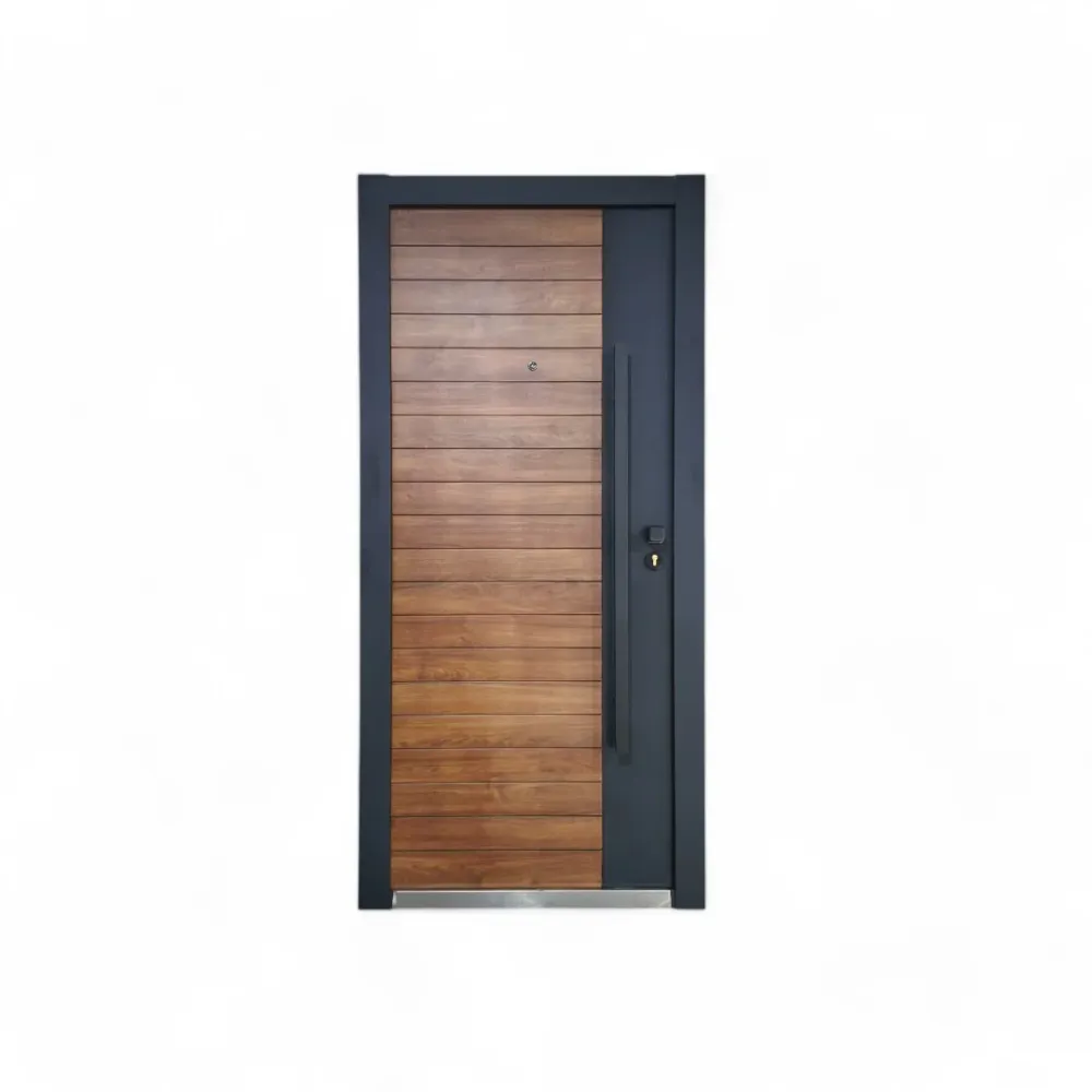 PUERTA DE SEGURIDAD MULTIPUNTOS - 97CM X 215CM X 7CM - NUEZ / GRIS - TURKISH STYLE Sirena Electronics S.A.