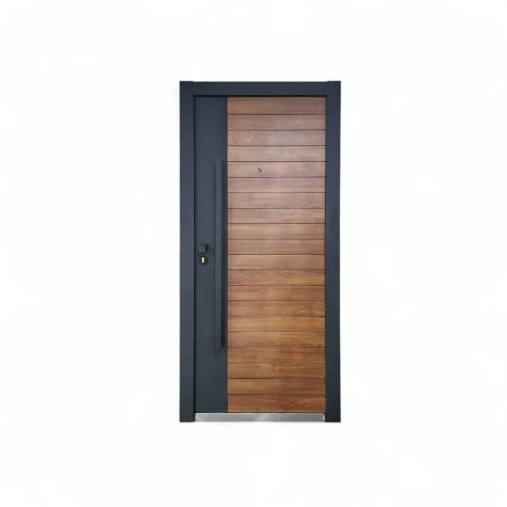 PUERTA DE SEGURIDAD MULTIPUNTOS - 97CM X 215CM X 7CM - NUEZ / GRIS - TURKISH STYLE Sirena Electronics S.A.