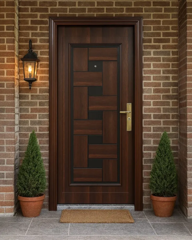 PUERTA DE SEGURIDAD MULTIPUNTOS - 98CM X 215CM X 50MM - NOGAL Sirena Electronics S.A.