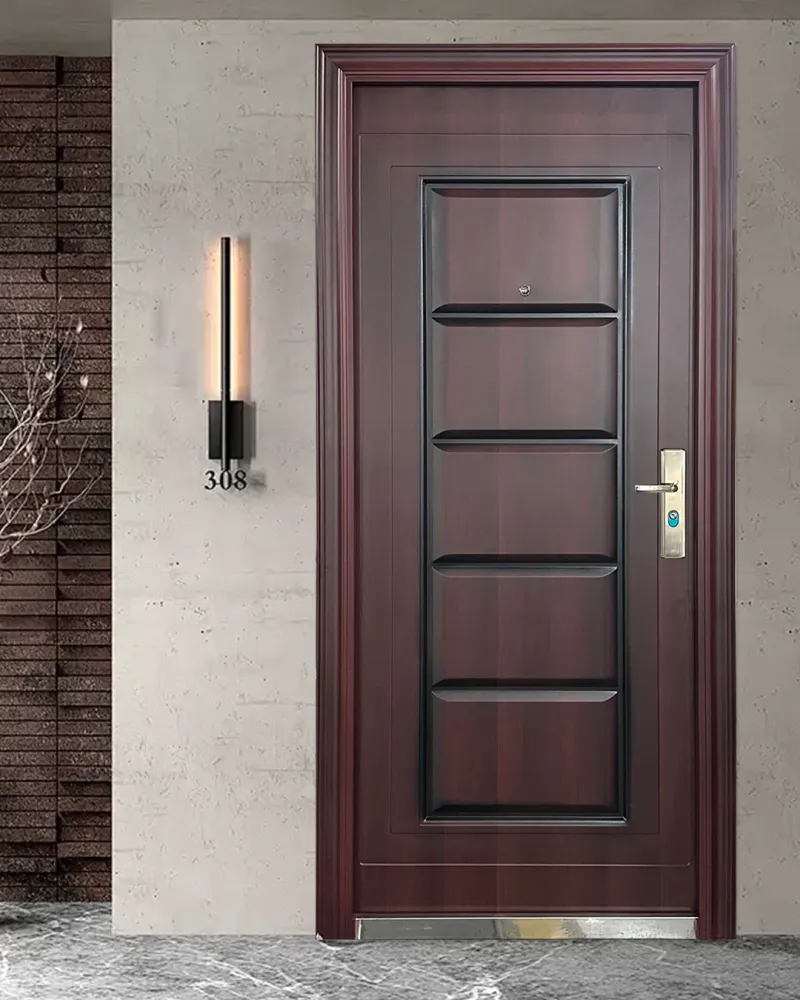 PUERTA DE SEGURIDAD MULTIPUNTOS - 98CM X 215CM X 50MM - NOGAL 2 Sirena Electronics S.A.