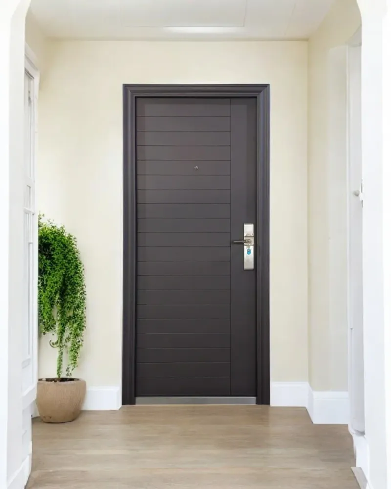 PUERTA DE SEGURIDAD MULTIPUNTOS - 98CM X 217CM X 5MM - CHOCOLATE OSCURO Sirena Electronics S.A.