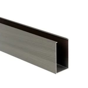 PERFIL DE ALUMINIO DE CIELO RASO - FORMA U - 40 × 70 × 0.8 MM × 2.9 M - GRIS ROBLE Sirena Home Store