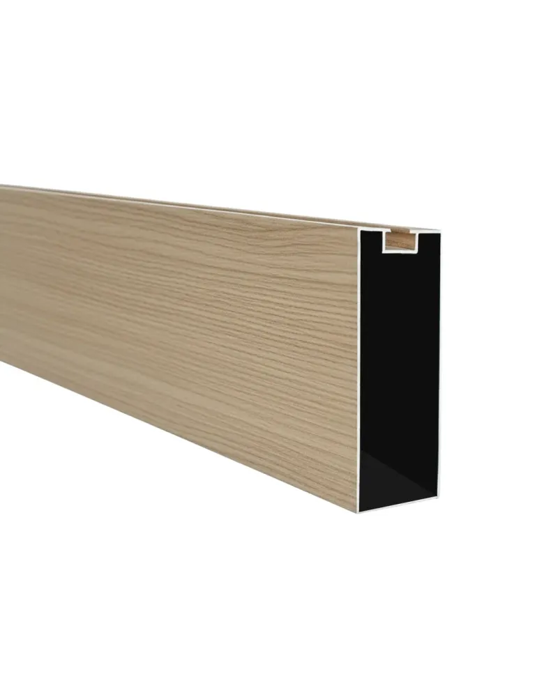 PERFIL DE ALUMINIO DE CIELO RASO - FORMA RECTANGULAR - 30 × 80 × 0.8 MM × 2.9 M - ROBLE NATURAL Sirena Home Store
