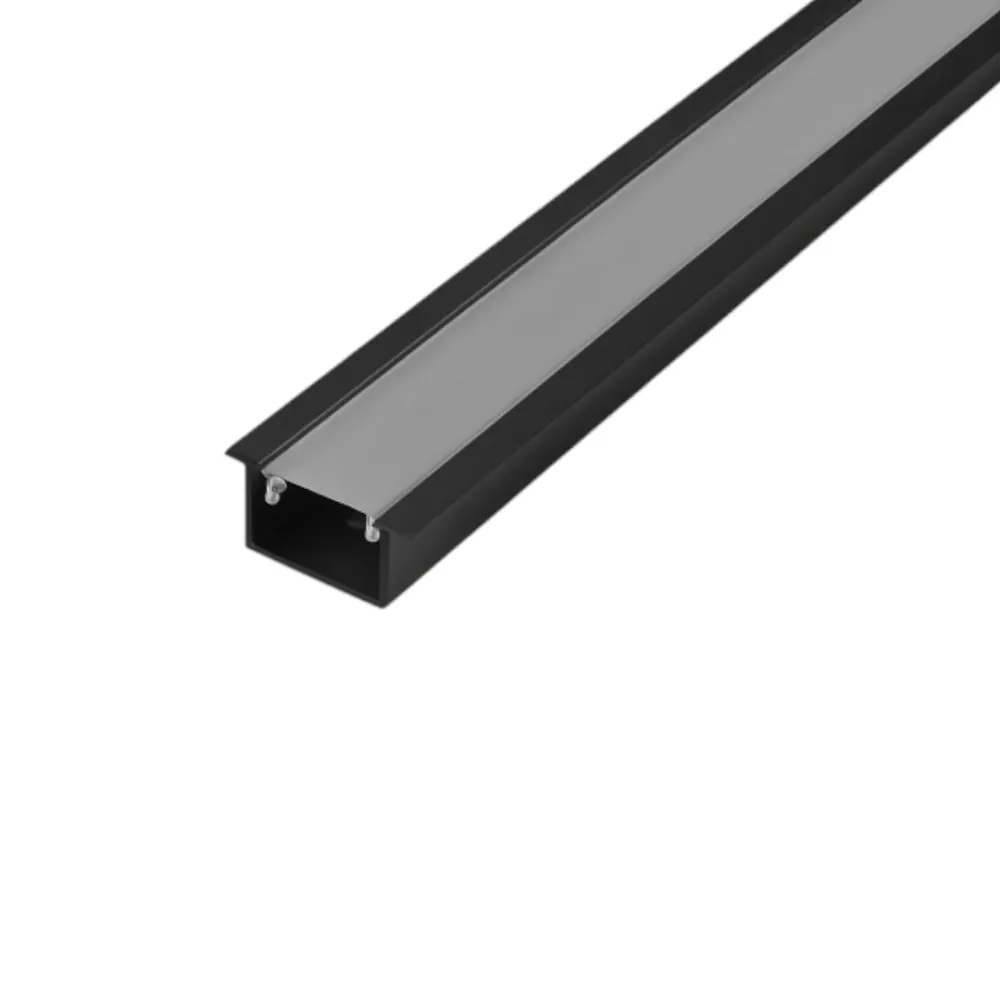 PERFIL DE CONEXIÓN CENTRAL CON DIFUSOR PARA TIRA LED - ALUMINIO Negro Sirena Home Store