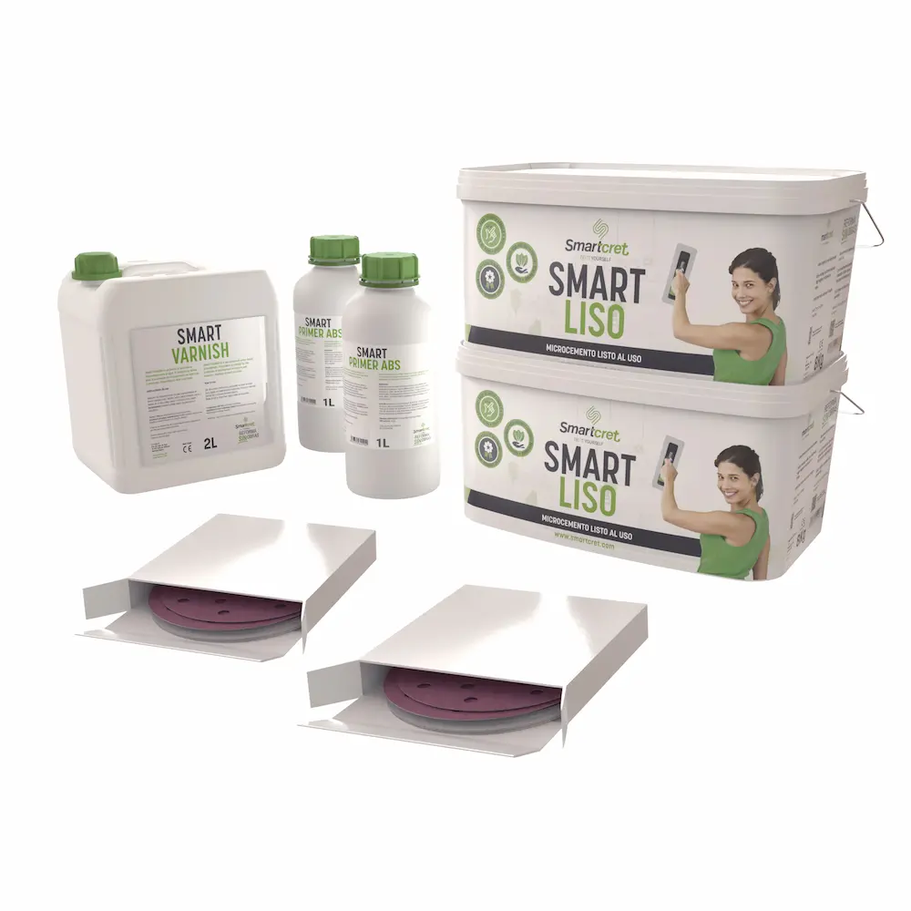 Kit de microcemento para chimenea de cemento u hormigón para 12 m² Spike Smartcret