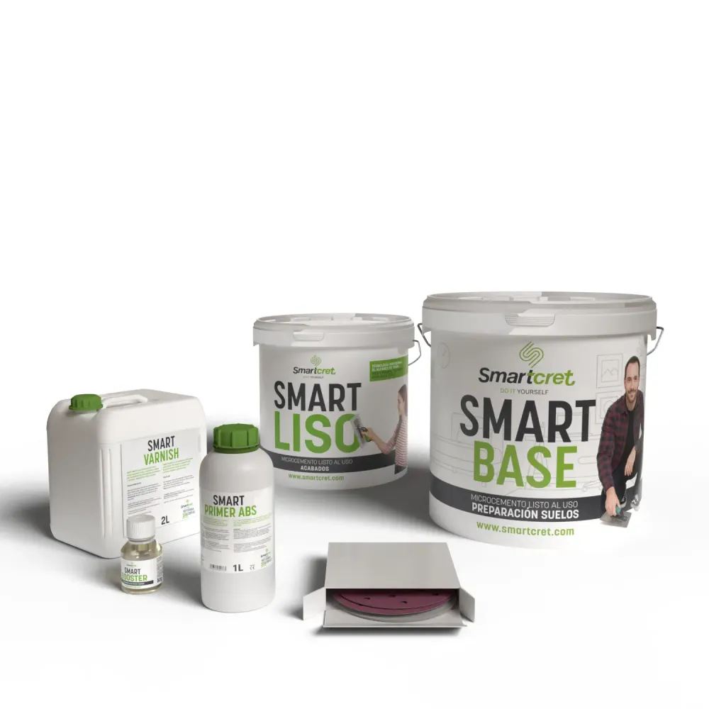 Kit microcemento para ducha de pladur o yeso de 8 m² Spike Smartcret