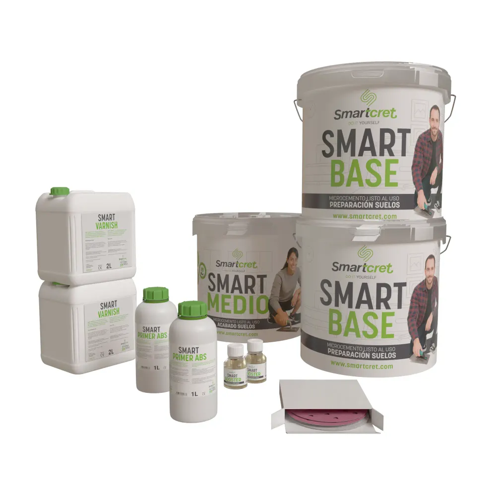 Kit microcemento para escaleras de obra de 16 m² Spike Smartcret