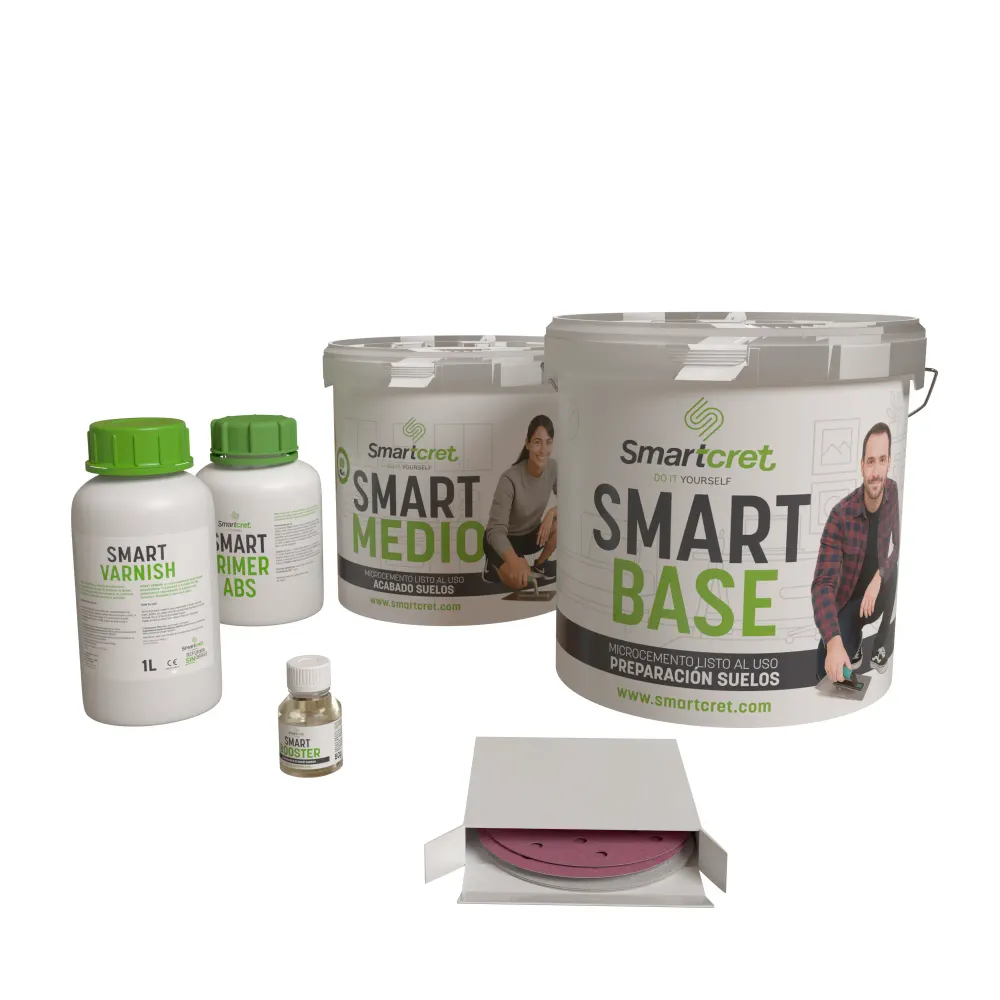 Kit microcemento para escaleras de obra de 4 m² Spike Smartcret