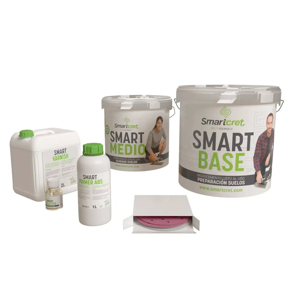 Kit microcemento para escaleras de obra de 8 m² Spike Smartcret