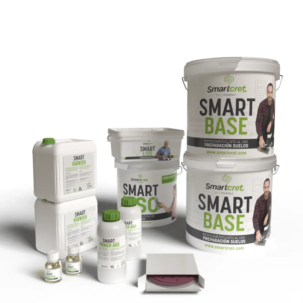Kit microcemento para paredes de cocina de obra de 16 m² Spike Smartcret