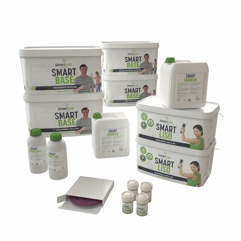Kit microcemento para suelo de baño de obra de 16 m² Spike Smartcret