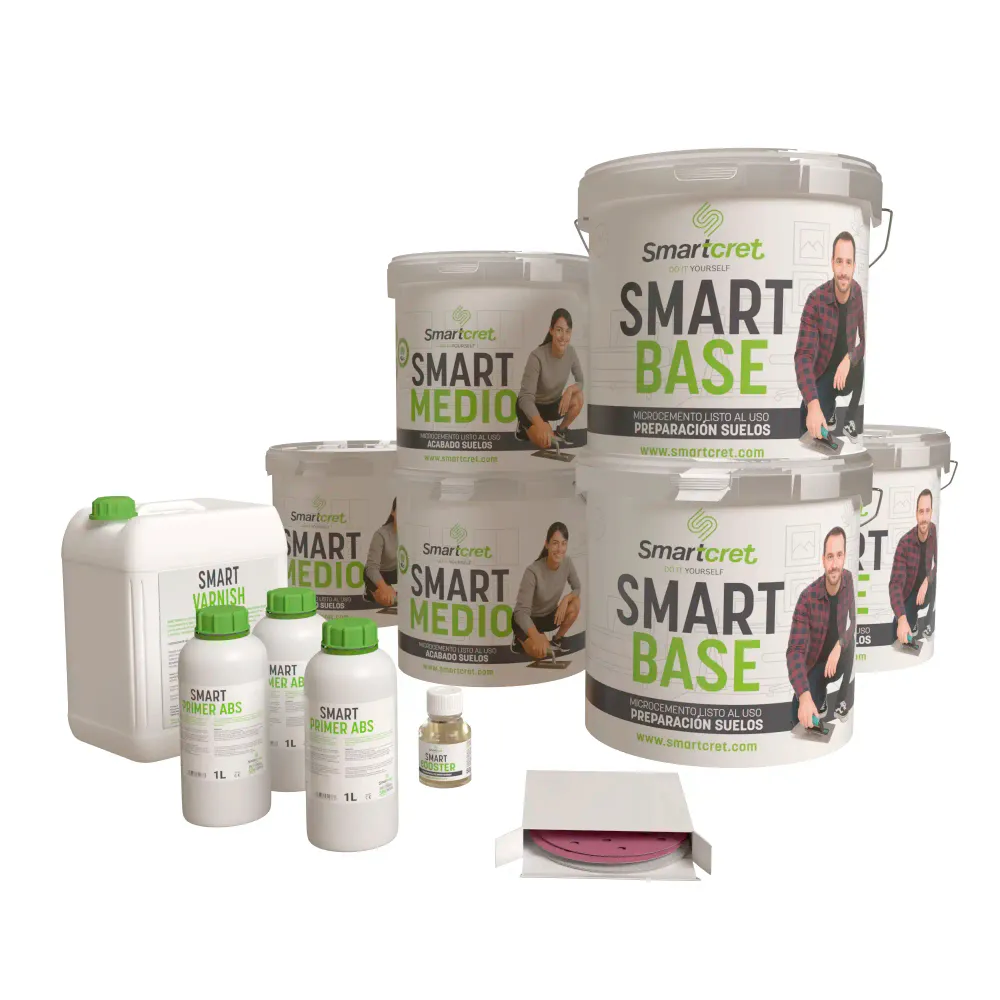 Kit microcemento para suelo de terrazo o mármol de hasta 24 m² Spike Smartcret