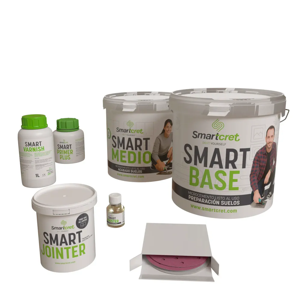 Kit microcemento para suelo de terrazo, mármol o baldosas - 4 m² Spike Smartcret