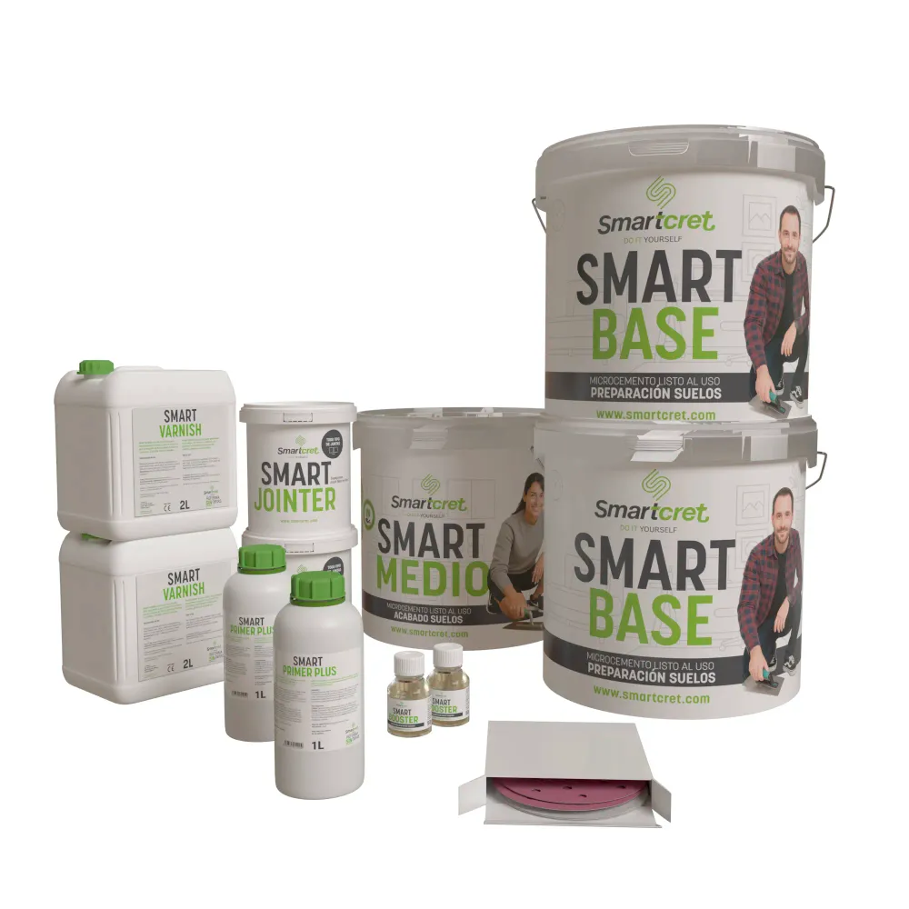 Kit de microcemento para suelo de terrazo o mármol para 16 m² Spike Smartcret
