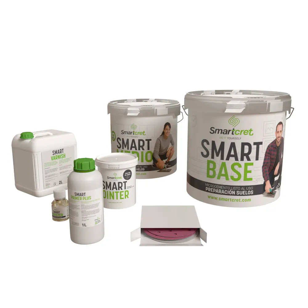 Kit de microcemento para suelos de cocina con azulejos de 8 m² Spike Smartcret