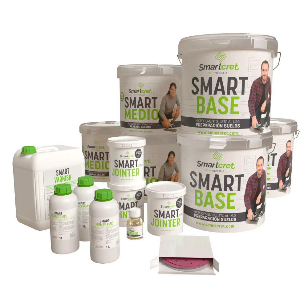 Kit de microcemento para suelos de cocina para 24 m² de azulejos Spike Smartcret