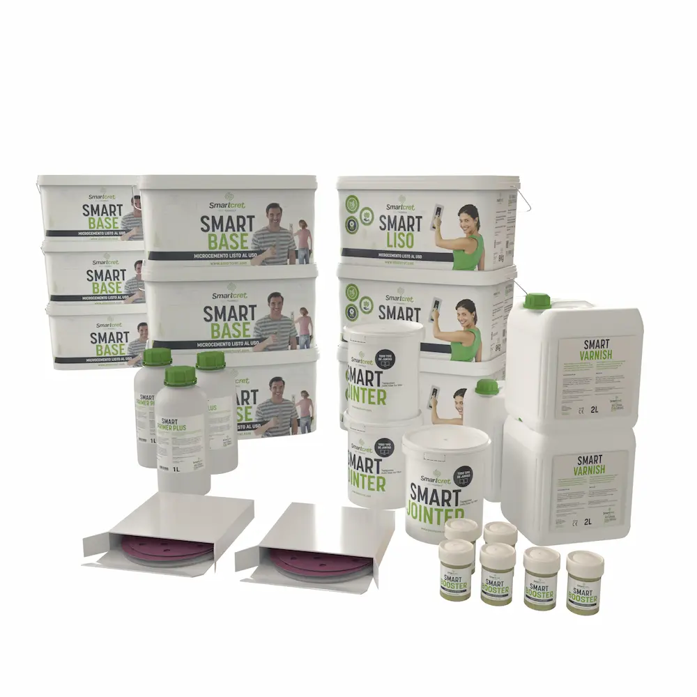 Kit microcemento para suelos de cocina para 96 m² de azulejos Spike Smartcret