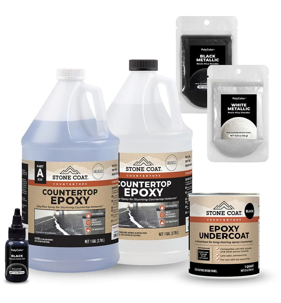 Kit de encimera de mármol negro con epoxi Stone Coat Countertops