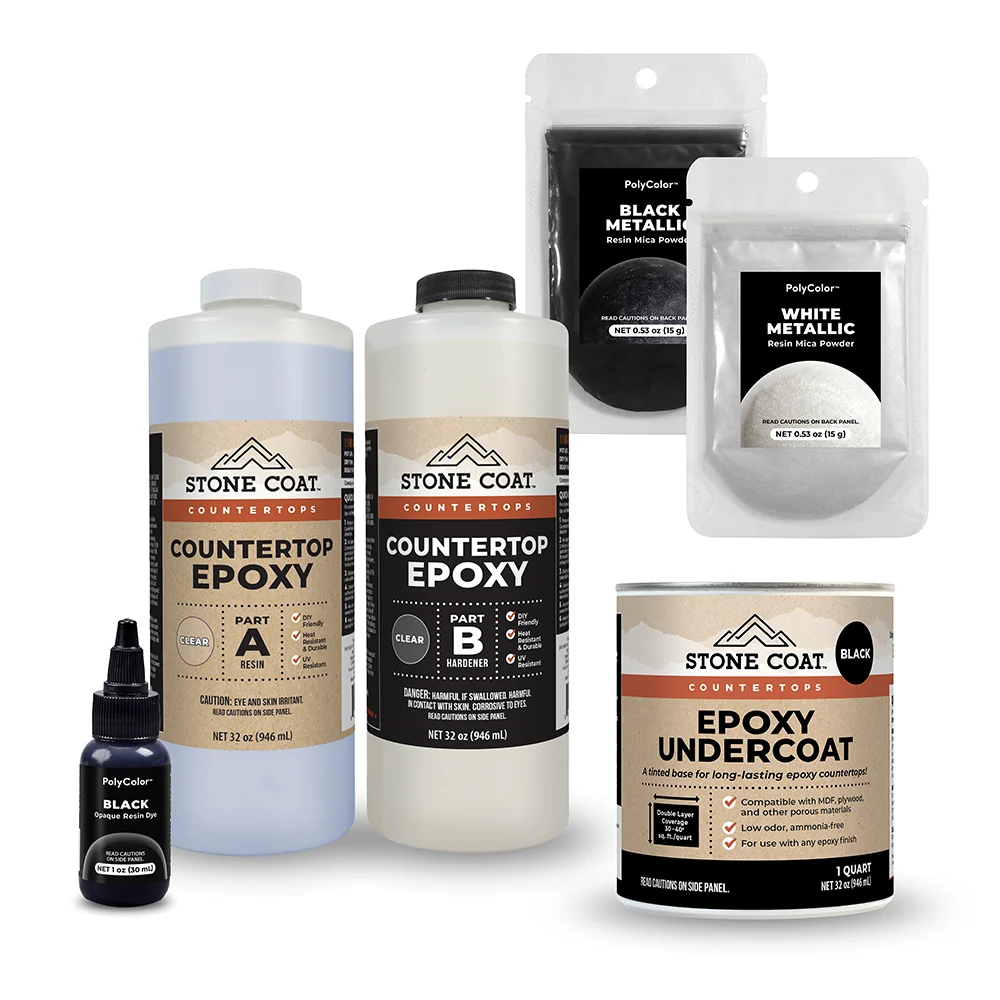Kit de encimera de mármol negro con epoxi Stone Coat Countertops