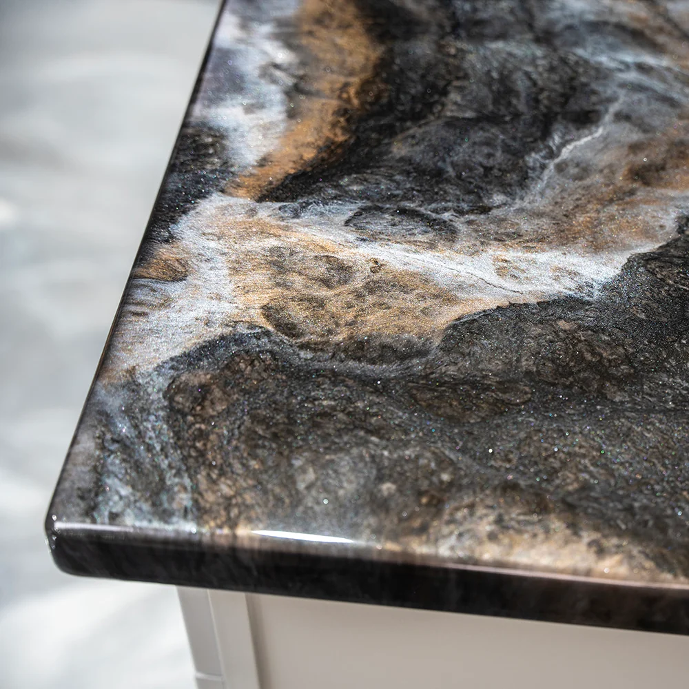Kit de encimera de mármol negro exótico de epoxi Stone Coat Countertops