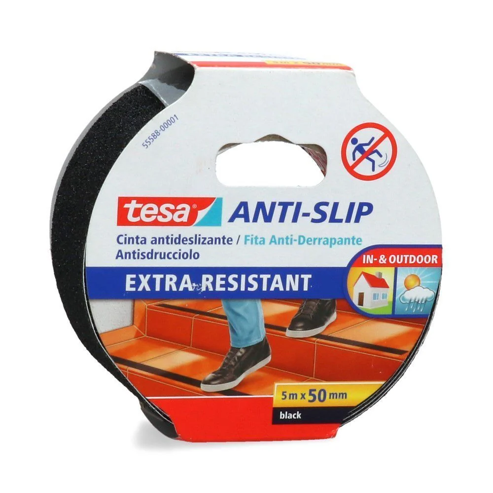 Cinta Antideslizante 50 mm 5 mt Negro TESA
