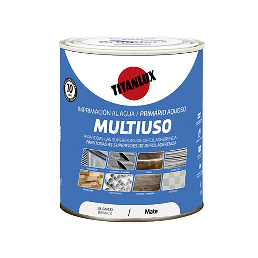 IMPRIMACIÓN MULTIUSO AL AGUA BLANCO MATE 750 ml TITAN