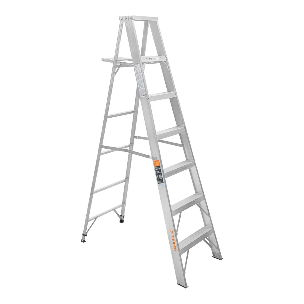 Escalera de tijera 100% aluminio tipo ll 6 peldaños, Truper 10459 ESTA-26