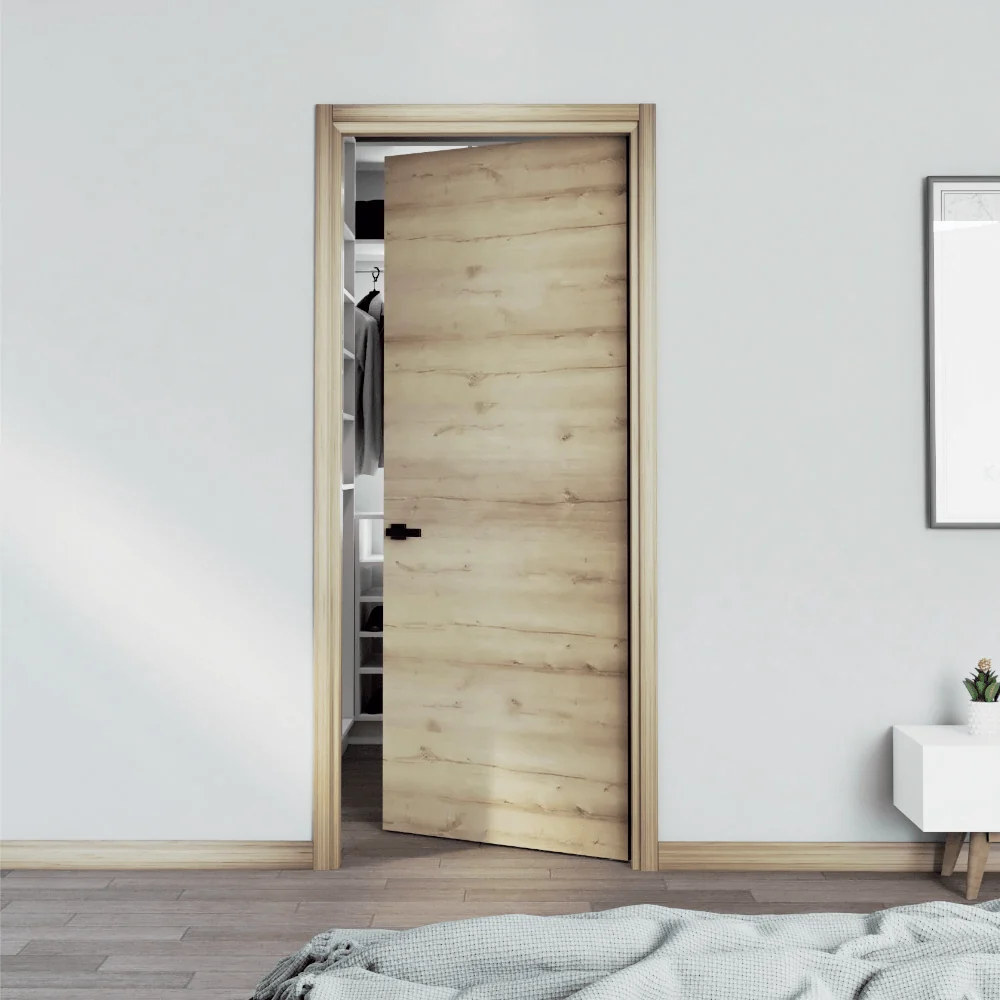 Puerta Prakti, Café Claro, con Apertura La Izquierda 90 Virtual Muebles MG