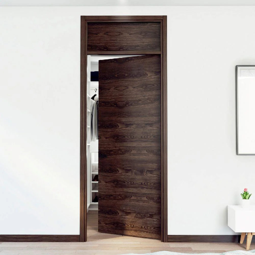 Puerta Prakti, Chocolate, con Cenefa y Apertura La Derecha 80 Virtual Muebles MG