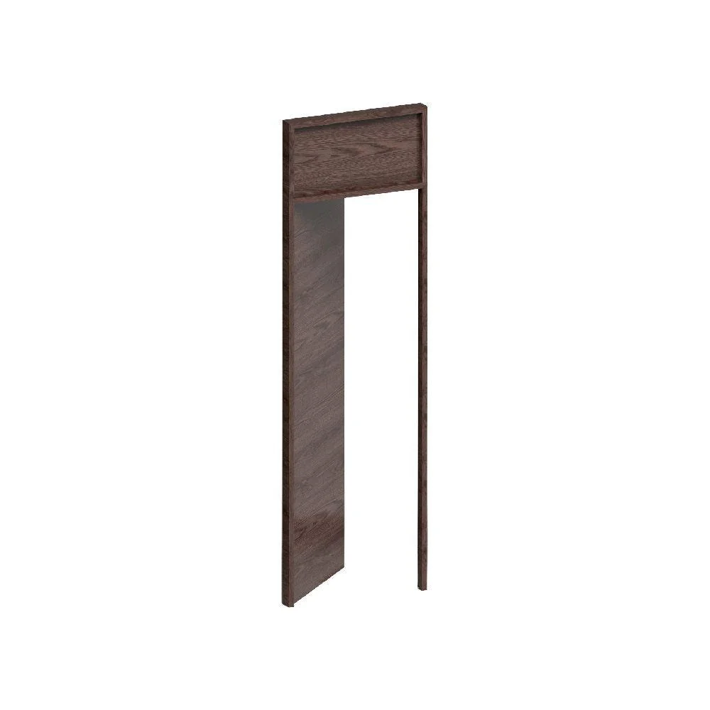 Puerta Prakti, Chocolate, con Cenefa y Apertura La Izquierda 90 Virtual Muebles MG
