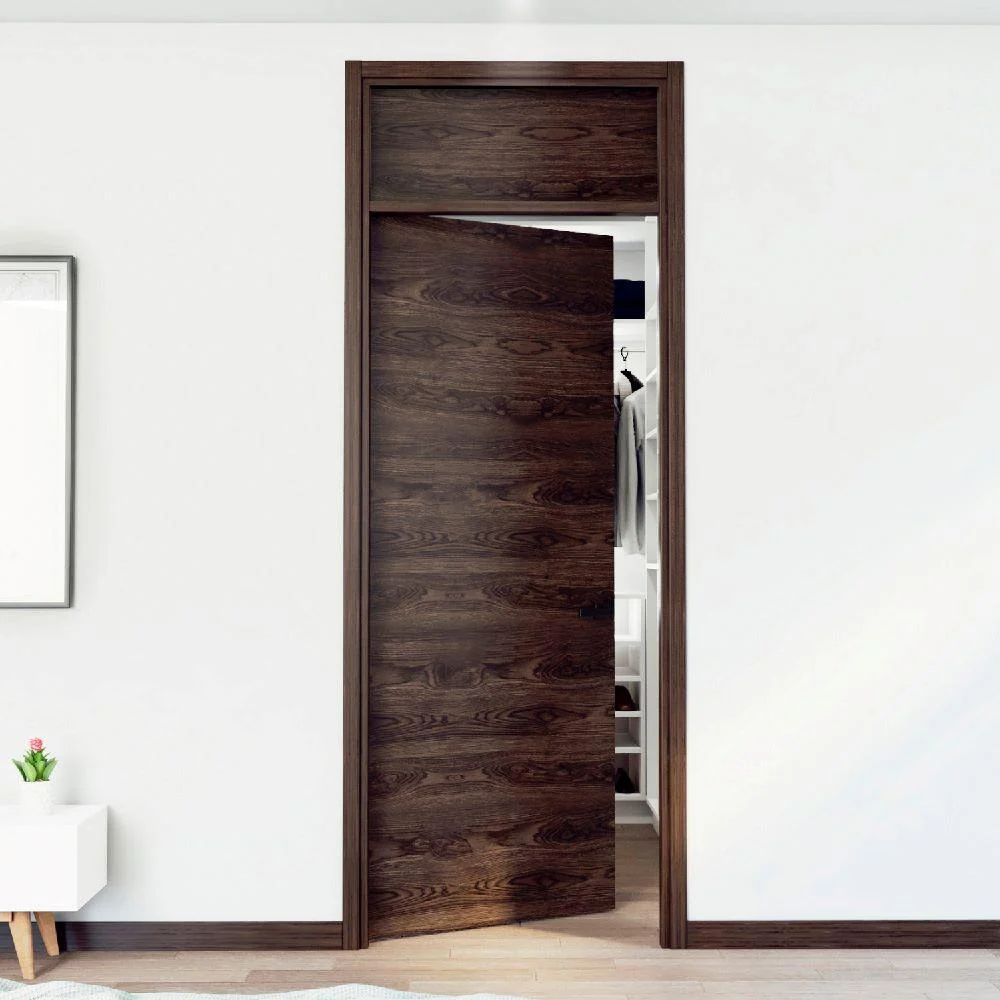 Puerta Prakti, Chocolate, con Cenefa y Apertura La Izquierda 70 Virtual Muebles MG