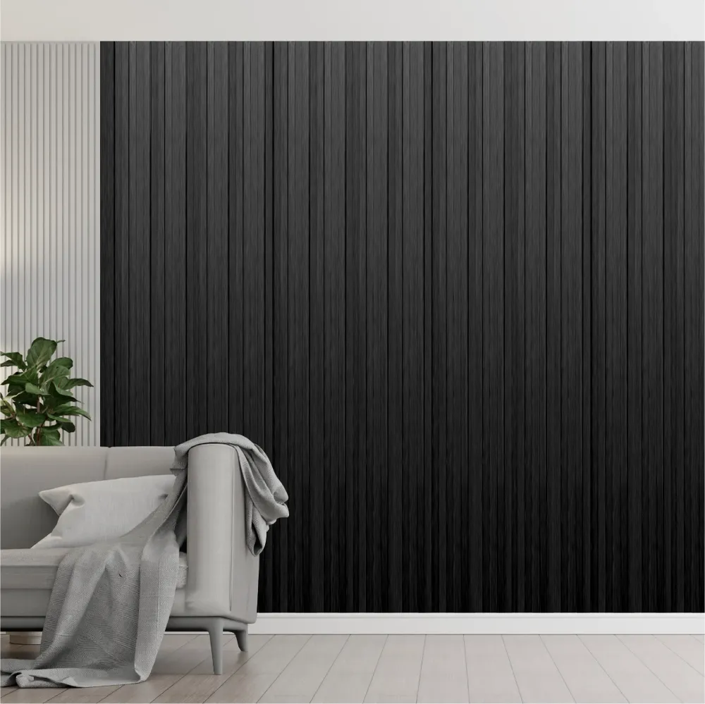 WALL PANEL PVC DE INTERIOR 240 x 17 cm - Negro