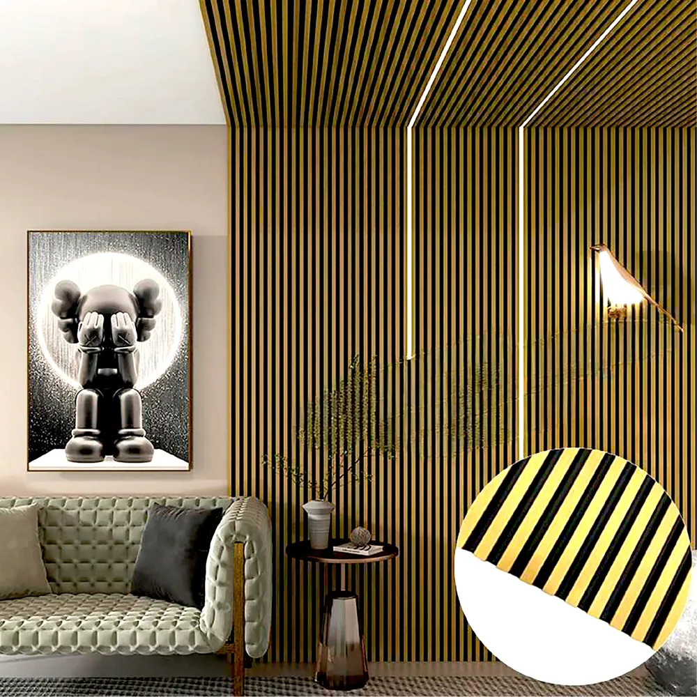 WALL PANEL PVC DE INTERIOR 290 x 17 cm - Dorado