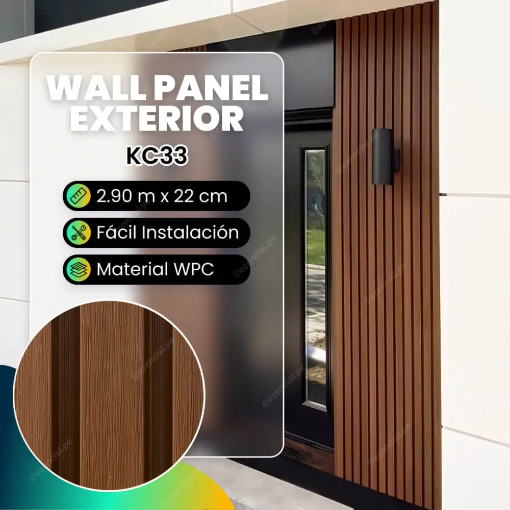 Wall panel de WPC para Exterior KC33 - 290x22cm